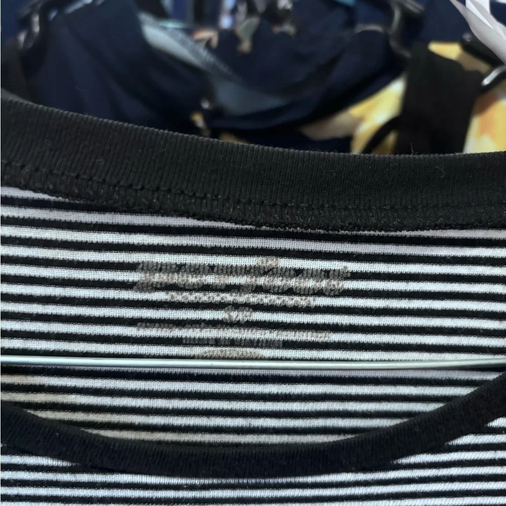 Striped Black and White Women's Top - Picture 3 of 4